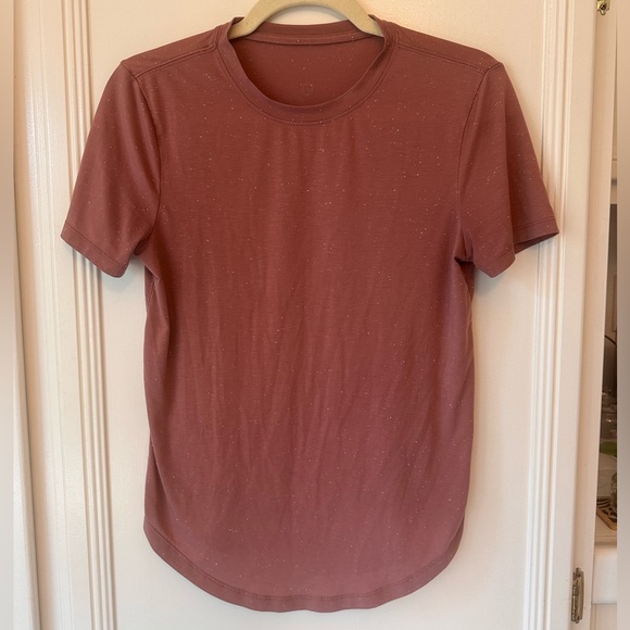 Lululemon Love Crew Short Sleeve Tee – Deep Blush Pink with White Flecks –Size 4 - Picture 1 of 3